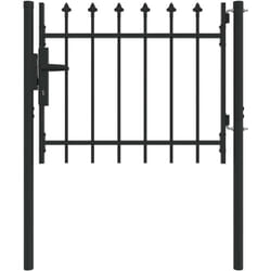 Porte de Clôture Gris 100 x 75 cm Acier revêtu de poudre Vidaxl