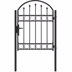 Cette porte de clôture est une solution extérieure durable construite en acier enduit de poudre. Son style traditionnel prése ...