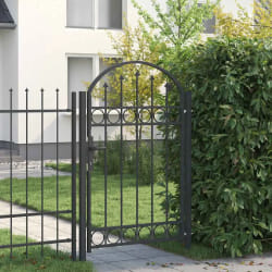 vidaXL Porte de Clôture Gris 100 x 150 cm Acier peint par poudre