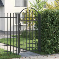 vidaXL Porte de Clôture Gris 100 x 175 cm Acier peint par poudre