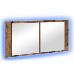 Armoire Miroir LED Bois Ancien 100x12x45 cm vidaXL