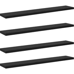 Vidaxl - tagères à livres - Lot de 4 en bois noir, dimensions 60x10x1,5 cm - Fabriqué en bois d'ingénierie