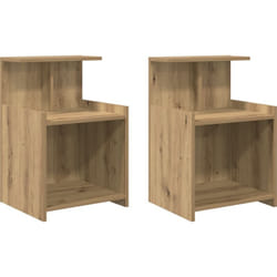 Tables de nuit - 2 pcs en chêne, 40 x 35 x 60 cm, faites en bois d'ingénierie Vidaxl