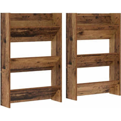 Vidaxl - Cabinets à chaussures muraux avec étagère 2 pcs Bois ancien