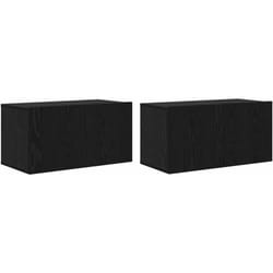 Vidaxl - Meuble tv 2 pcs Noir 60 x 30 x 30 cm Bois d'ingénierie