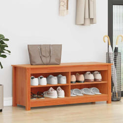 Vidaxl - Banc À Chaussures Avec Étagère Marron Cire 110 X 38 X 45.5 Cm