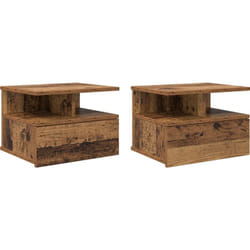 Tables de chevet flottantes 2 pcs Vieux bois 40x31x27 cm Bois d'ingénierie Vidaxl