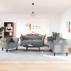 Ensemble De Canapés Gris Clair Tissu Vidaxl