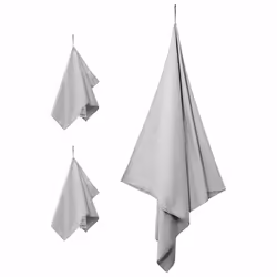 Set De Serviettes De Sport 3 Pcs Gris Polyester Et Polyamide Vidaxl - Vue supplémentaire 2