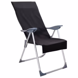 Serviettes De Chaise D'Extérieur 2 Pcs Noir 130 X 60 Cm Vidaxl - Vue supplémentaire 2