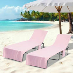 vidaXL Serviettes de Transat 2 pcs Rose 210 x 75 cm 42011519
