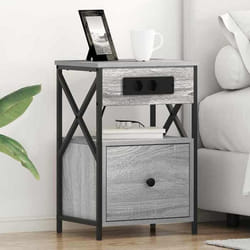 Cabinet De Chevet Sonoma Gris 40 X 31 X 60 Cm Bois D'Ingénierie Vidaxl