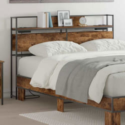 Tête De Lit De Rangement Chêne Fumé 150 Cm Bois D'Ingénierie Vidaxl