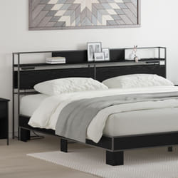 Tête De Lit De Rangement Chêne Noir 200 Cm Bois D'Ingénierie Vidaxl