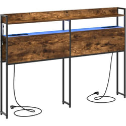 Tête de lit de rangement Chêne fumé 160 cm Bois d'ingénierie Vidaxl