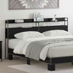 Tête De Lit De Rangement Chêne Noir 180 Cm Bois D'Ingénierie Vidaxl