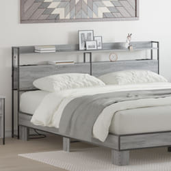 Tête De Lit De Rangement Sonoma Gris 200 Cm Bois D'Ingénierie Vidaxl