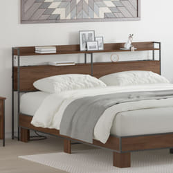 Tête De Lit Avec Étagère Chêne Marron 200 Cm Bois D'Ingénierie Vidaxl