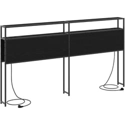 Tête De Lit De Rangement Chêne Noir 200 Cm Bois D'Ingénierie Vidaxl