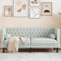 Vidaxl Canapé Chesterfield Gris Clair 174 X 74.5 X 70.5 Cm Velours