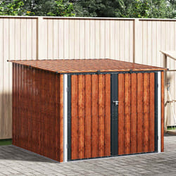 Abri De Vélo 3 Pcs Marron 215 X 206 X 157 Cm Métal Vidaxl