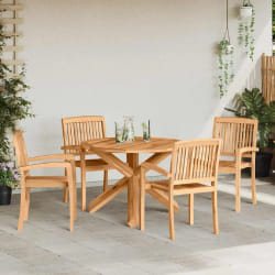 vidaXL Ensemble de salle à manger pour jardin 3 pcs Marron