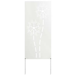 Écran De Confidentialité De Jardin Fretwork Blanc 50 X 140 Cm Vidaxl