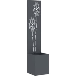 Jardinier avec Panneau Décoratif Anthracite 32 x 140 cm Vidaxl
