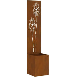 Jardinier avec Panneau Décoratif Rouillé 32 x 140 cm Vidaxl
