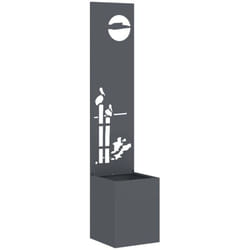 Jardinier avec Panneau Décoratif Anthracite 32 x 140 cm Vidaxl