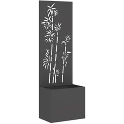 Jardinier avec Panneau Décoratif Noir 50 x 140 cm Vidaxl