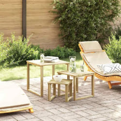 vidaXL Ensemble de tables de transat 3 pièces en bois d'acacia massif