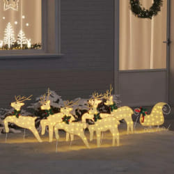 vidaXL Rennes LED 7 pcs Doré tissu