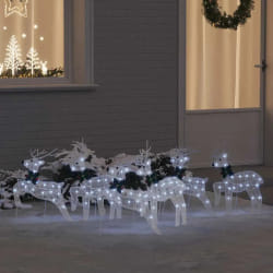 vidaXL Rennes LED 6 pcs Blanc tissu