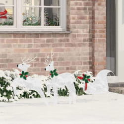 vidaXL Rennes LED 3 pcs Blanc Froid tissu
