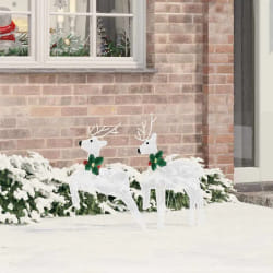 vidaXL Rennes LED 2 pcs Blanc Froid tissu