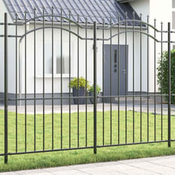 Vidaxl - Clôture De Jardin Gris 215 Cm Acier Peint Par Poudre