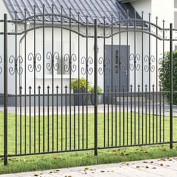 Vidaxl - Clôture De Jardin Gris 215 Cm Acier Peint Par Poudre
