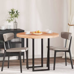 Plateau De Table Marron Clair Ø 90 X 4 Cm Chêne Massif Vidaxl