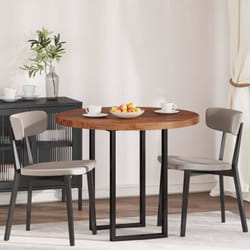 Plateau De Table Marron Foncé Ø 90 X 4 Cm Chêne Massif Vidaxl