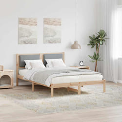 Cadre De Lit Gris Clair 140 X 190 Cm Pin Massif Vidaxl