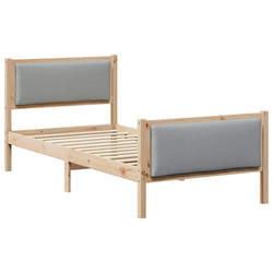 Cadre De Lit Avec Tête De Lit Gris Clair 90 X 190 Cm Tissu Vidaxl