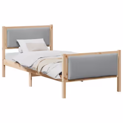 Cadre De Lit Avec Tête De Lit Gris Clair 90 X 190 Cm Tissu Vidaxl - Vue supplémentaire 2
