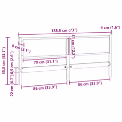 Tête De Lit Autre Marron 180 Cm Bois Massif En Pin Vidaxl - Vue supplémentaire 2