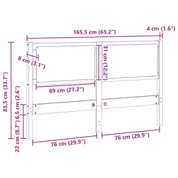 Tête De Lit Autre Marron 160 Cm Bois Massif En Pin Vidaxl - Vue supplémentaire 2