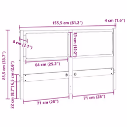 Tête De Lit Autre Marron 150 Cm Bois Massif En Pin Vidaxl - Vue supplémentaire 2