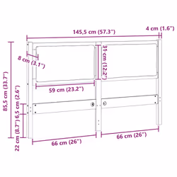 Tête De Lit Autre Marron 140 Cm Bois Massif En Pin Vidaxl - Vue supplémentaire 2