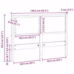 Tête De Lit Autre Blanc 135 Cm Bois Massif En Pin Vidaxl - Vue supplémentaire 2