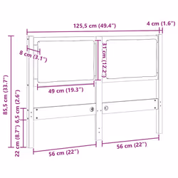 Tête De Lit Autre Marron 120 Cm Bois Massif En Pin Vidaxl - Vue supplémentaire 2