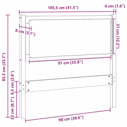 Tête De Lit Autre Marron 100 Cm Bois Massif En Pin Vidaxl - Vue supplémentaire 2